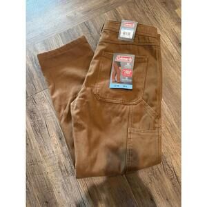 NWT Coleman Khaki Fleece Lined Tear Resistant Work Pants Sz 32x30